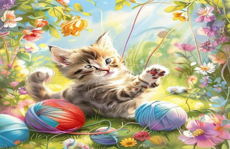 Cute Kitty AI Wallpaper