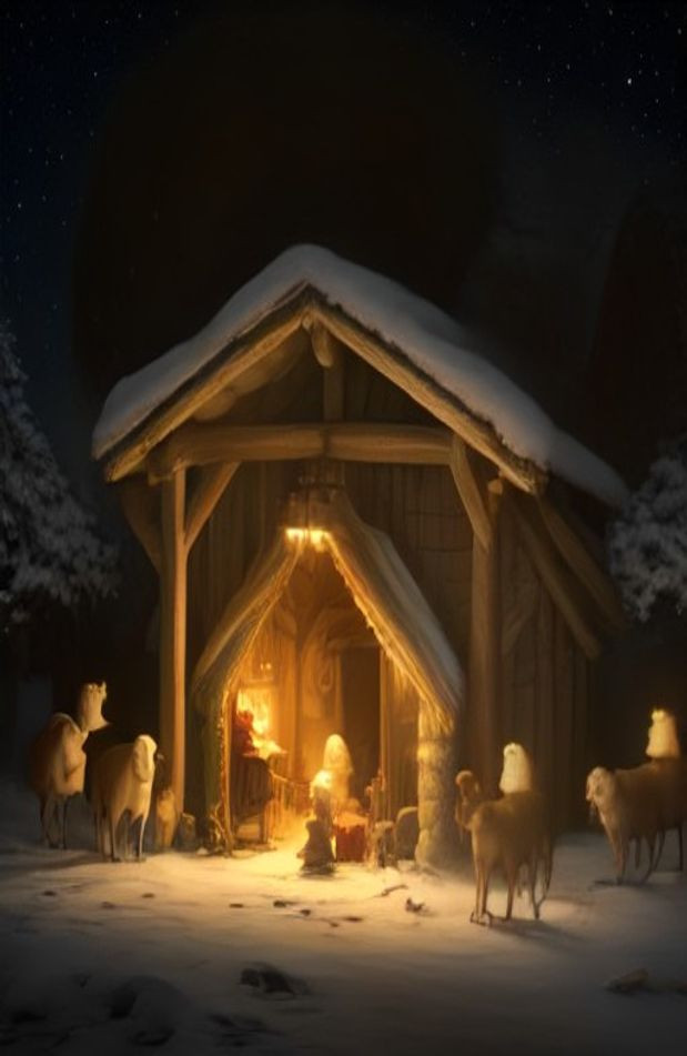 Christmas Nativity AI Wallpaper