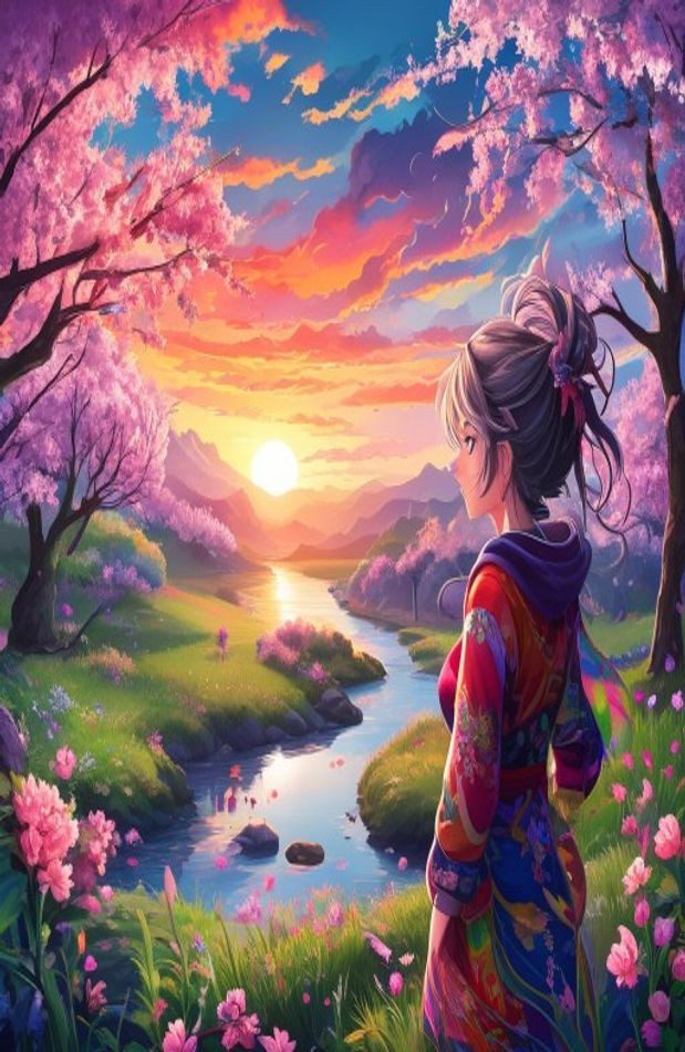 Beautiful Anime AI Wallpaper
