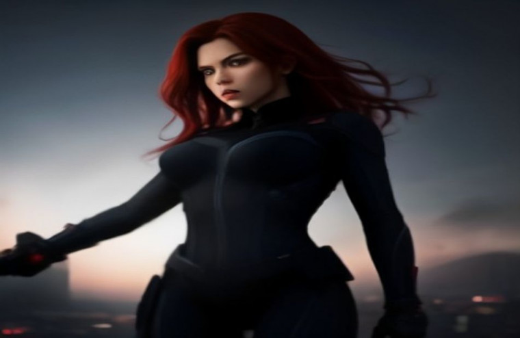 Black Widow HD AI Wallpaper