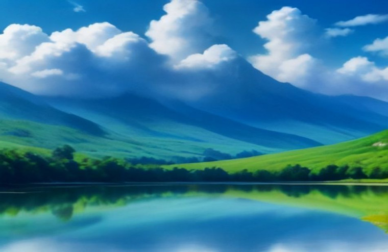 Blue HD AI Wallpaper