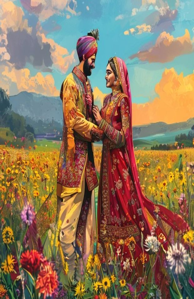 Punjabi Couples AI Wallpaper