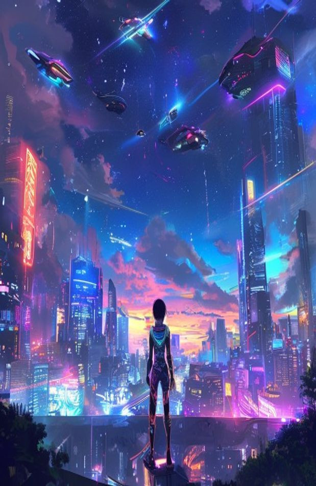 Anime Sci Fi AI Wallpaper