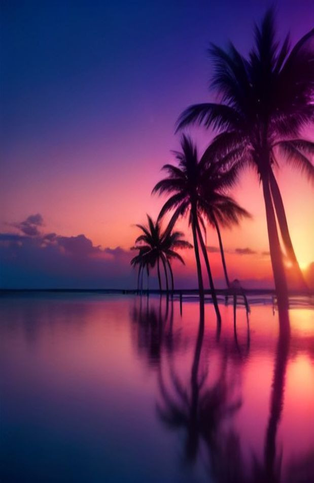 Beautiful Sunset AI Wallpaper