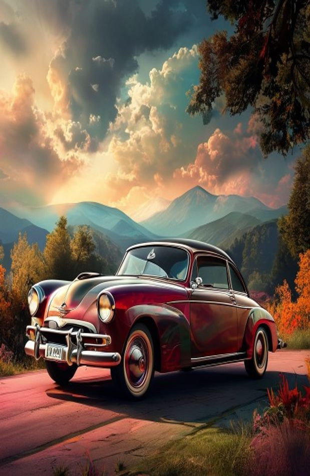 Classic Car Pictures AI Wallpaper