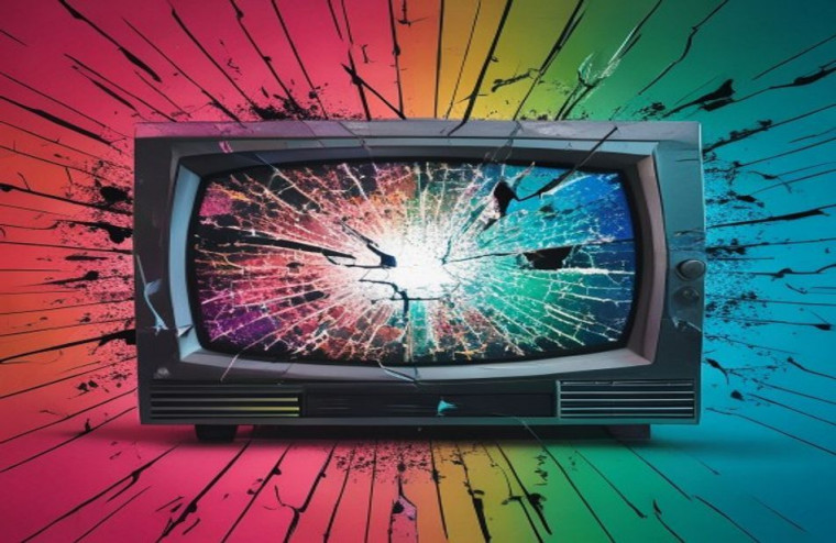 Cracked Tv Screen Prank AI Wallpaper