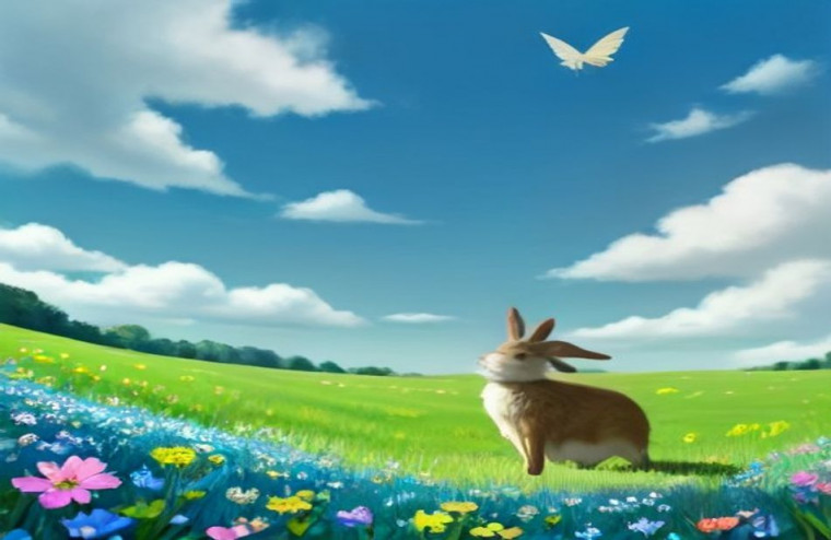 Cute Bunnies AI Wallpaper