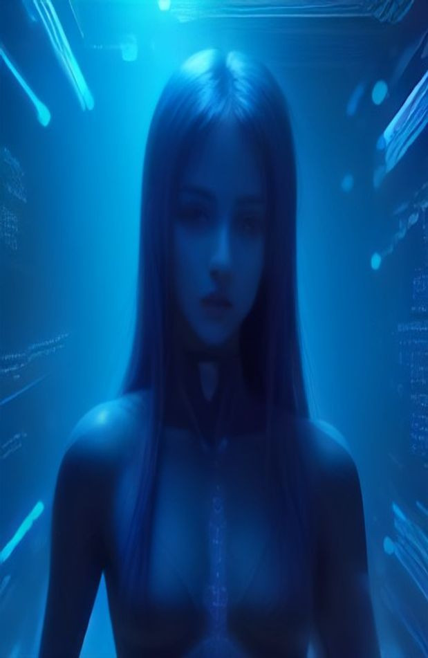 Blue Matrix Code AI Wallpaper Live