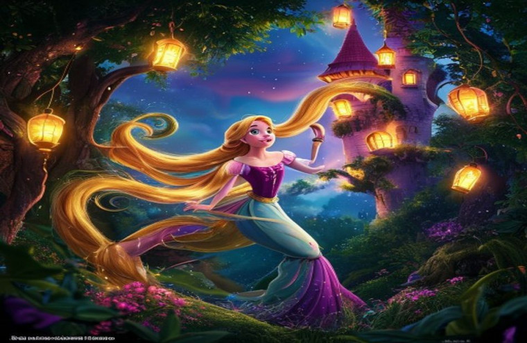 Tangled Disney AI Wallpaper