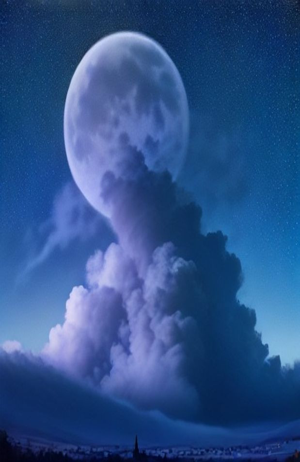 Stars And Moon AI Wallpaper