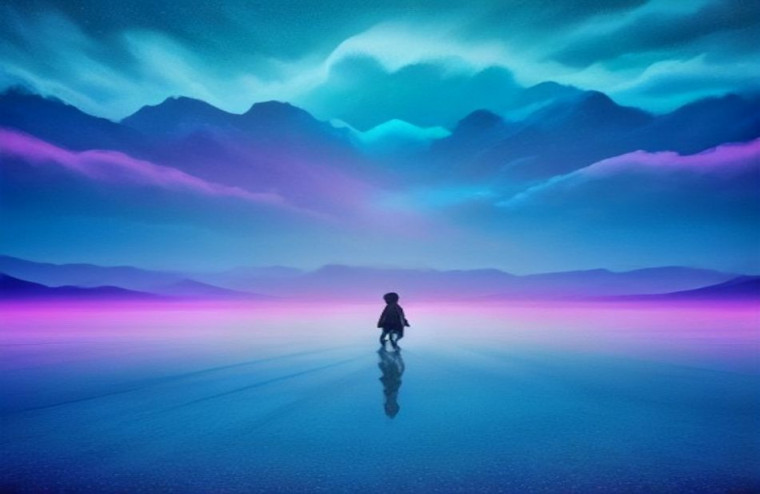 Abostrak Alone Boy AI Wallpaper