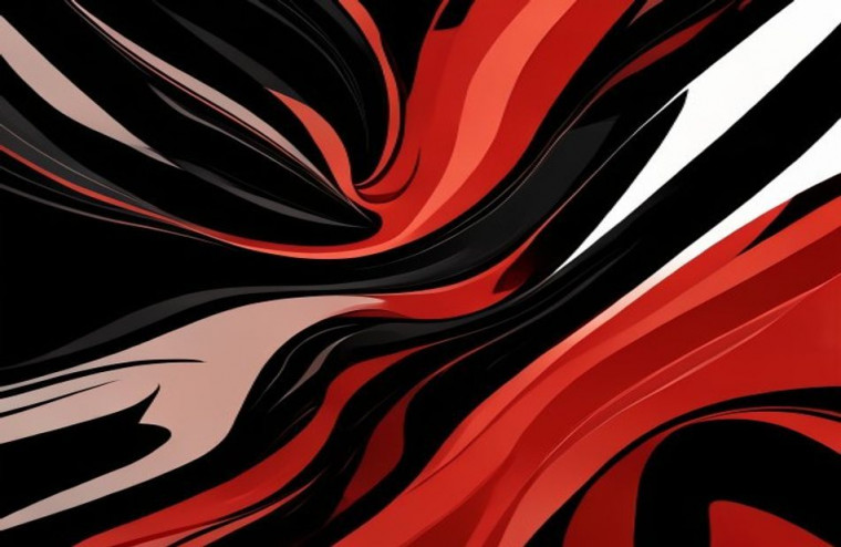 Black And Red Abstract AI Wallpaper