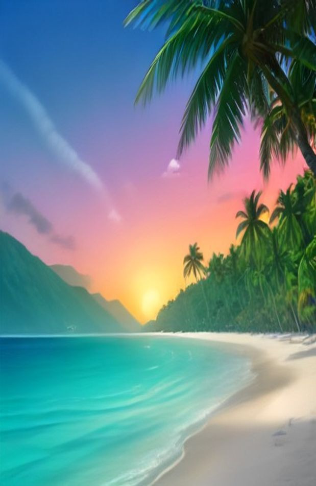 Tropical Island AI Wallpaper