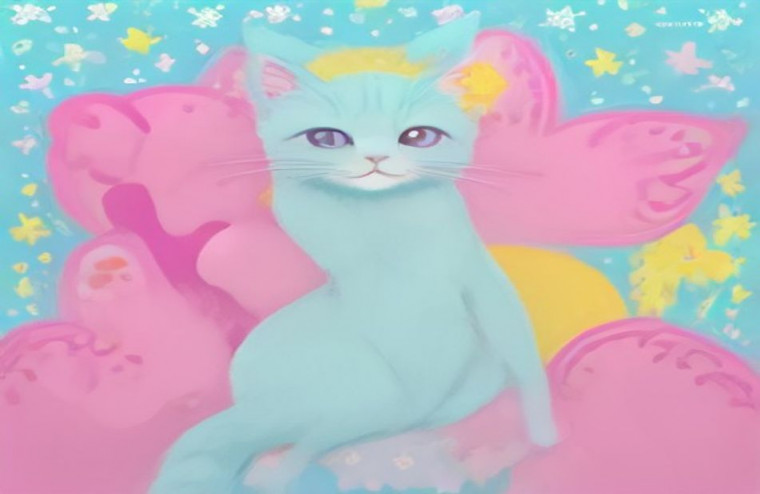 Cute Cat Drawings AI Wallpaper