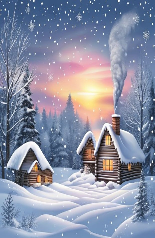 Winter Scene AI Wallpaper