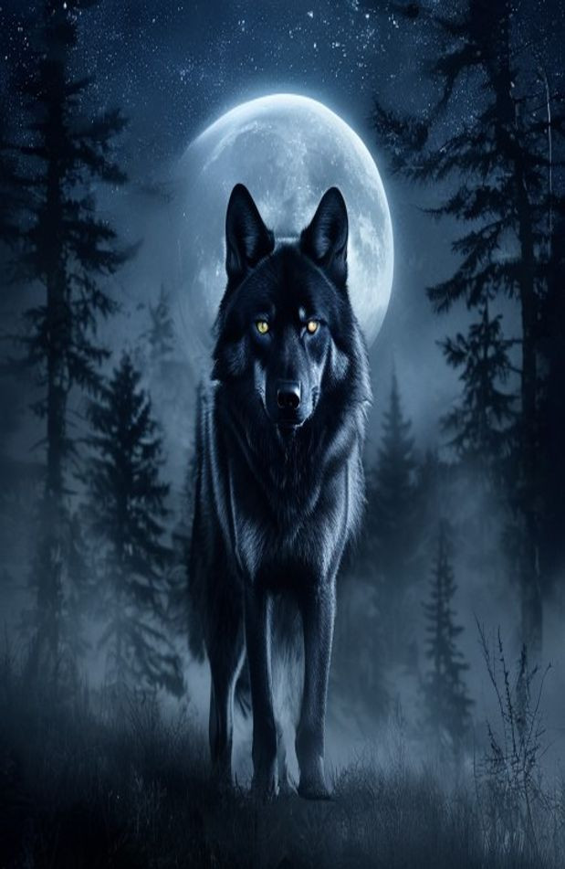 Black Wolf AI Wallpaper