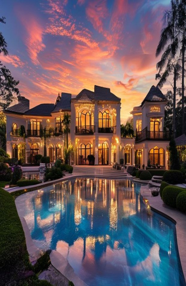Luxury Mansion AI Wallpaper