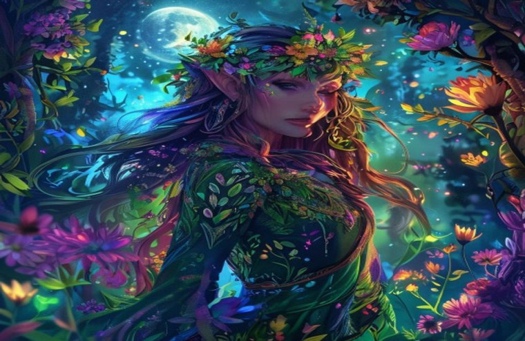 Female Elf AI Wallpaper