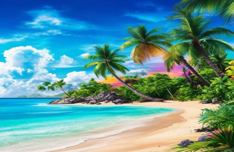 Tropical Island AI Wallpaper Screensavers