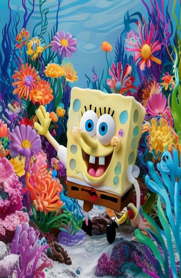 Spongebob Flower AI Background