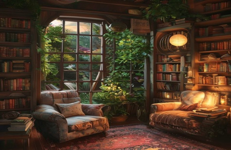 Library AI Wallpaper Image