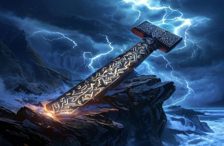 Thor S Hammer AI Wallpaper