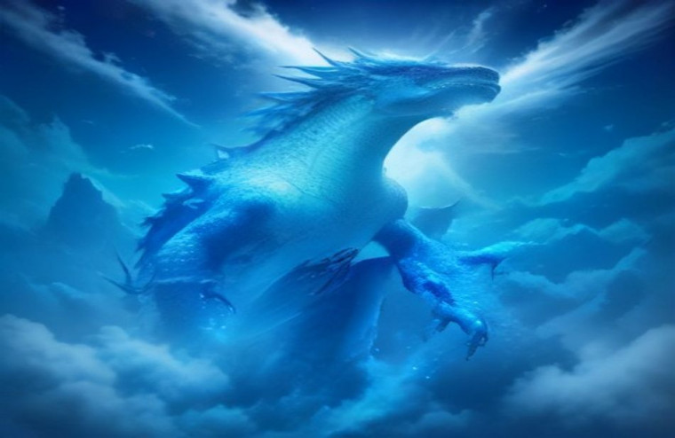Blue Eyes White Dragon AI Wallpaper