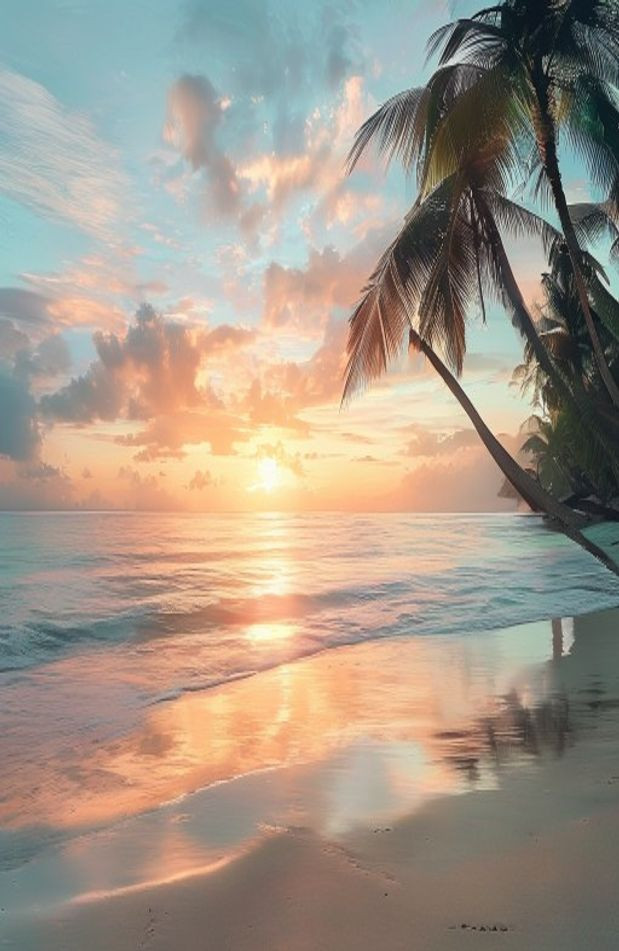 Beach Sunrise AI Wallpaper