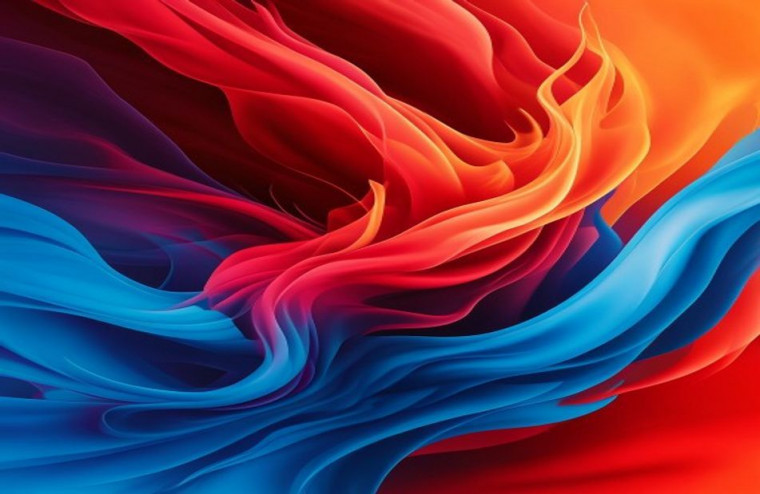 Red And Blue Fire AI Wallpaper