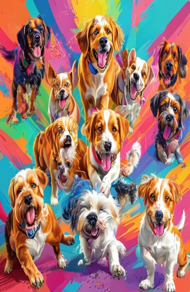 Cool 3d AI Wallpaper HD Dogs