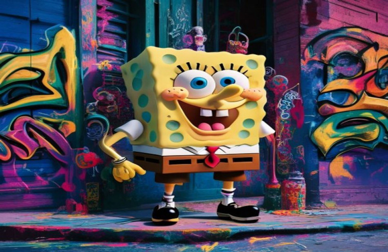 Spongebob Drip AI Wallpaper