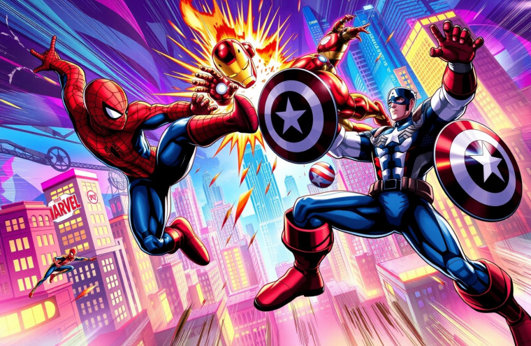 Marvel Dual Monitor AI Wallpaper