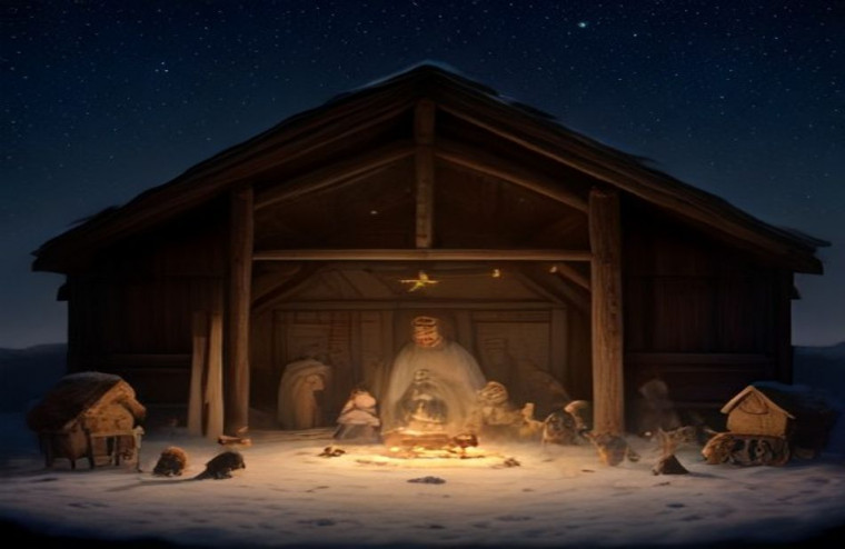 Christmas Nativity AI Wallpaper