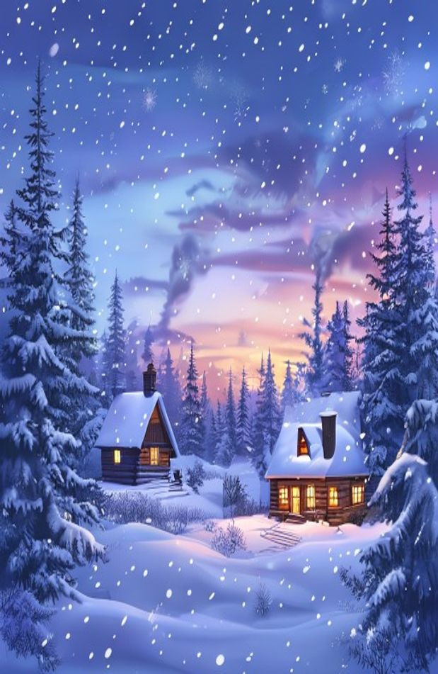 Winter Scene AI Wallpaper