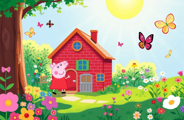 Peppa Pig House HD AI Wallpaper
