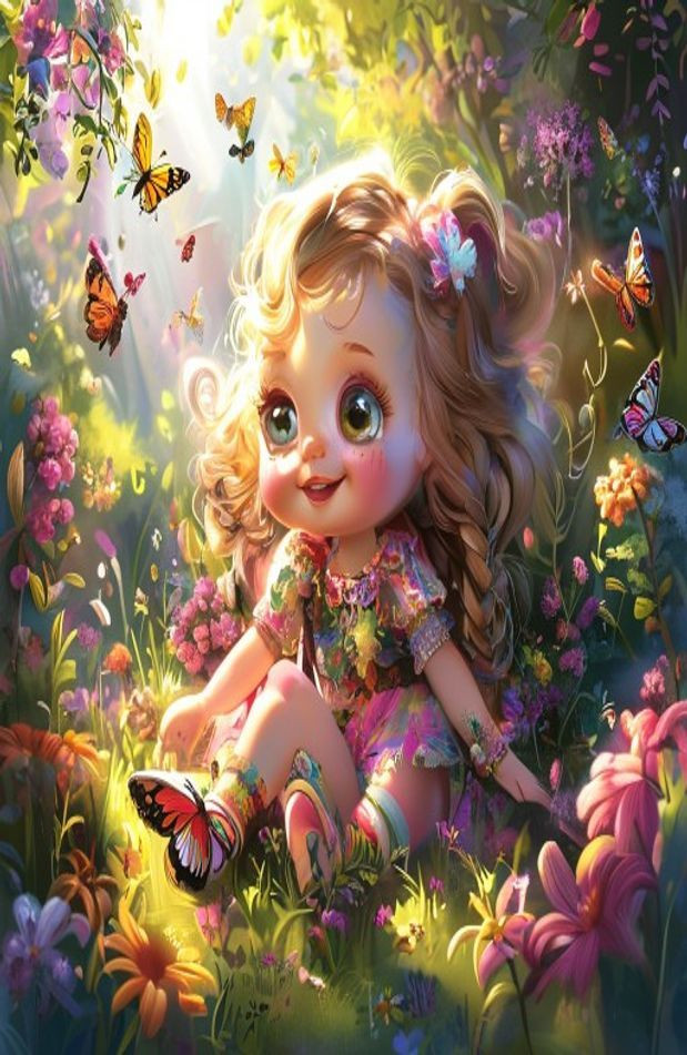 Cute Doll Pictures AI Wallpaper