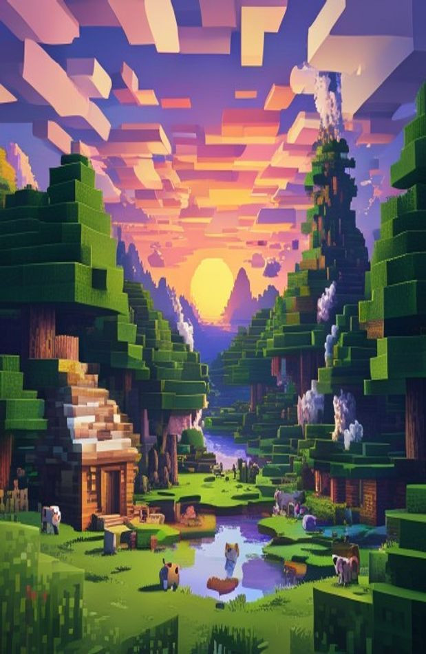 Cool Minecraft AI Wallpaper