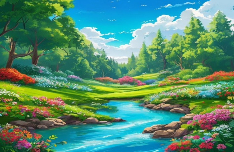 Santa Banta Nature AI Wallpaper