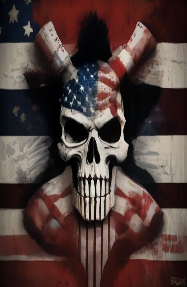 American Flag Punisher Skull AI Wallpaper