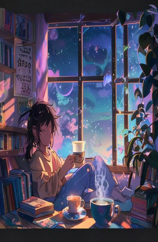 Lofi Anime Aesthetic iPad AI Wallpaper