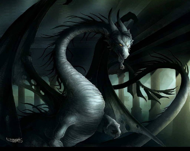 Free download Black Dragon Wallpaper [1360x768] for your Desktop
