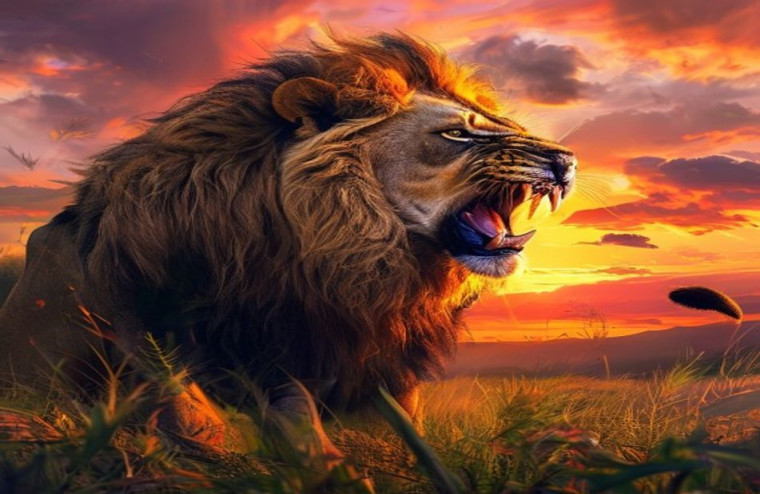 Lion Roar AI Wallpaper