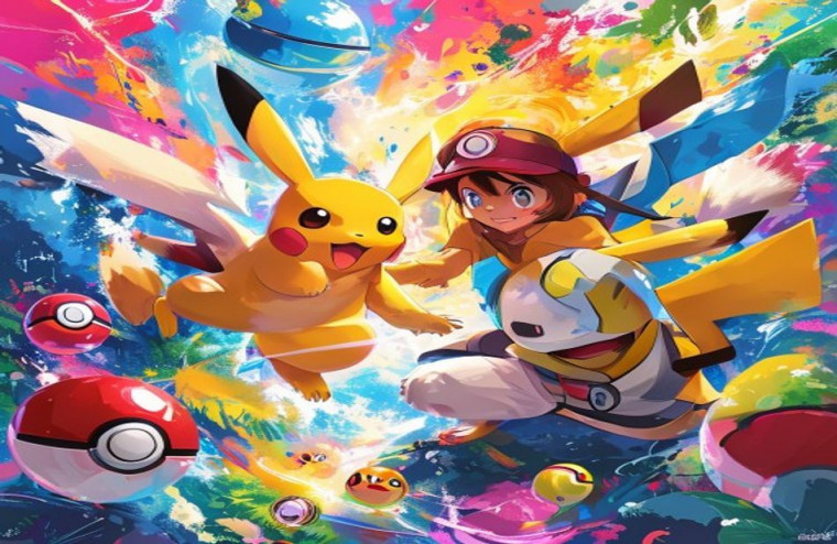 Pikachu And Ash AI Wallpaper