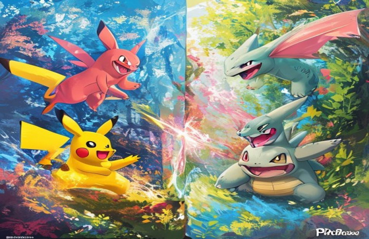 Pokemon Dual Screen AI Wallpaper
