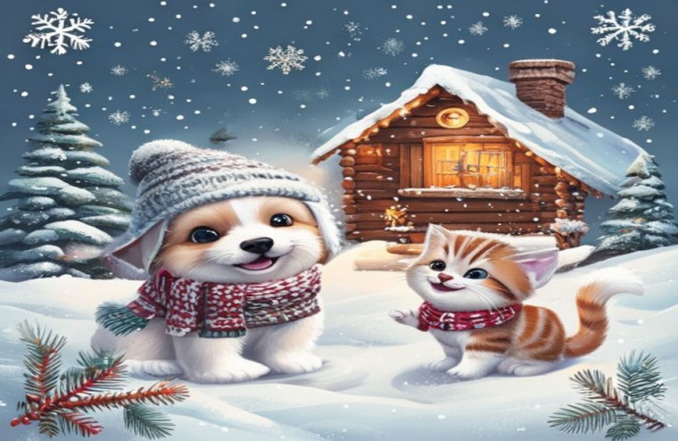 Cute Winter AI Wallpaper