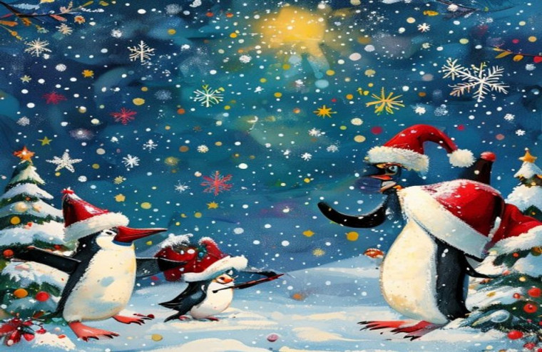 Funny Christmas AI Wallpaper