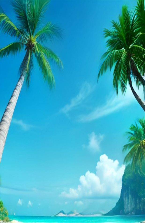 Tropical Island AI Wallpaper
