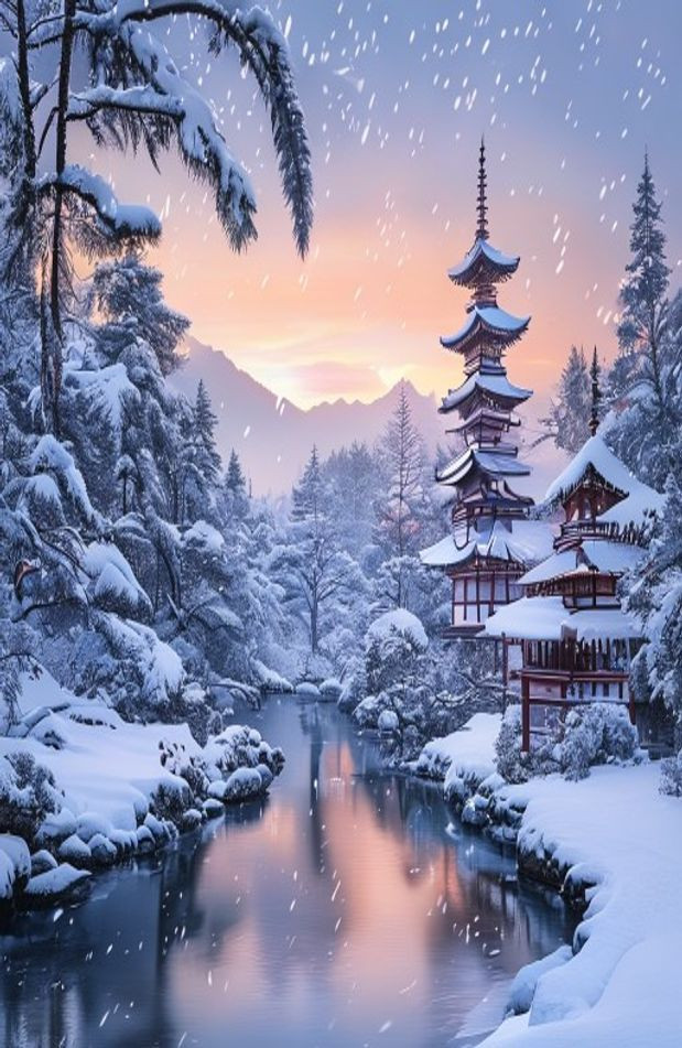 Winter Japan AI Wallpaper