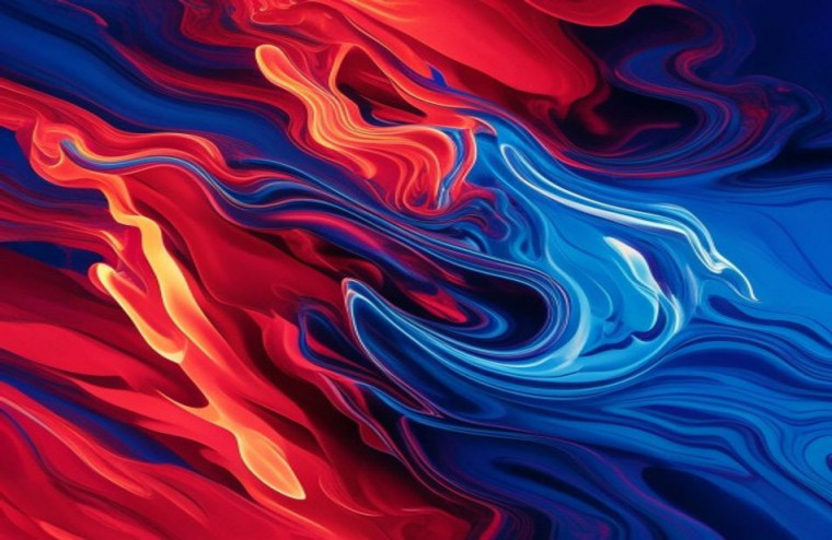 Red And Blue Fire AI Wallpaper