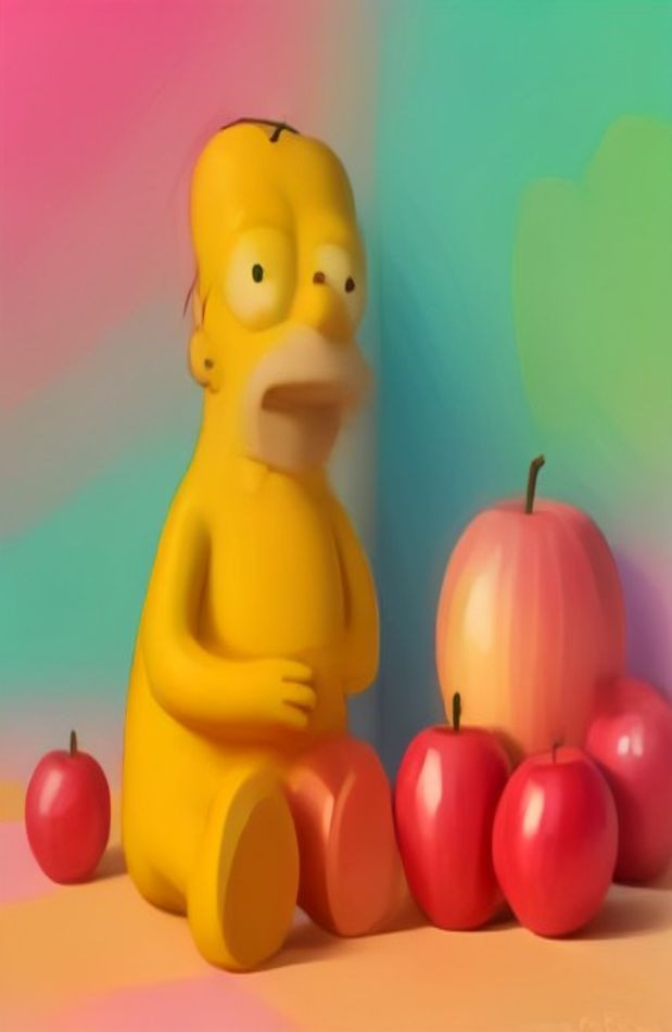 Homer Simpson Apple AI Wallpaper